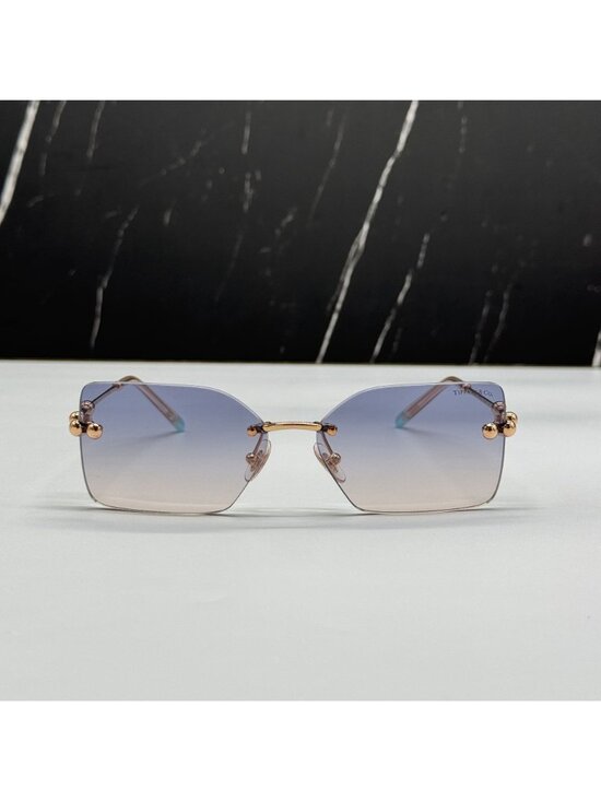 Tiffany & Co TF3088 610516 Blue Gold Rimless Women Sunglasses Authentic NEW main image 7